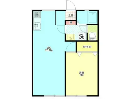 山手TYハイツ(1LDK/1階)の間取り写真