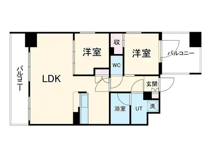 ウェリスアーバン守口(2LDK/4階)の間取り写真