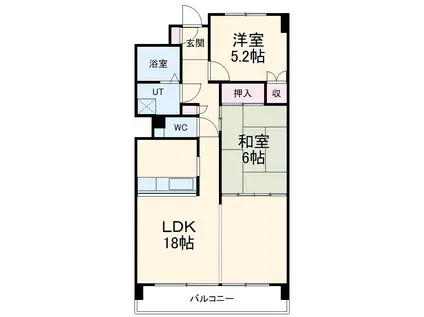 アベニュー青山(2LDK/4階)の間取り写真