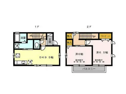 名鉄小牧線 味美駅(名鉄) 徒歩40分 2階建 築16年(2DK)の間取り写真