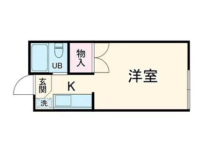 ランドフォレスト勝田台(1K/3階)の間取り写真