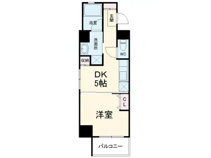 ケフィーズ・クニミ(1DK/6階)の間取り写真