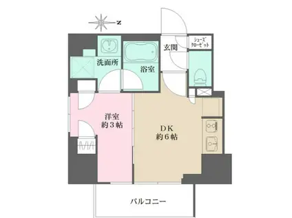 プライムアーバン西日暮里フロント(1DK/9階)の間取り写真