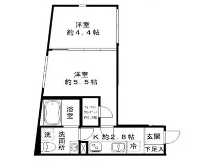 STRIPES東大井(2K/2階)の間取り写真