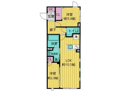 レガシア池袋立教西(2LDK/3階)の間取り写真