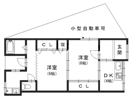 阪急電鉄京都線 桂駅 徒歩9分 1階建 築61年(2DK)の間取り写真