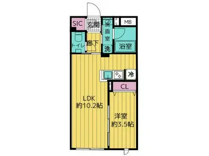 レガシア池袋立教西(1LDK/3階)の間取り写真