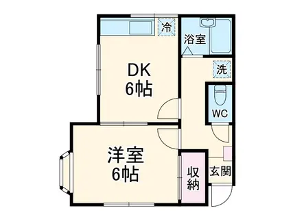 コーポ石川(1DK/1階)の間取り写真