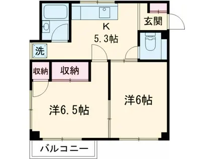 サンシティー立石(2K/2階)の間取り写真