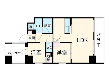 ウェリスアーバン守口(2LDK/4階)の間取り写真