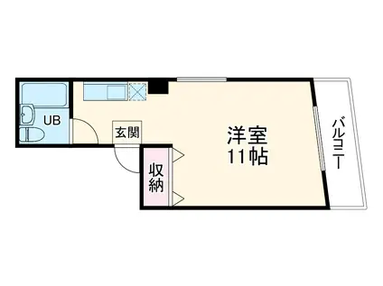 クローバ-ハイツマキノ(ワンルーム/3階)の間取り写真