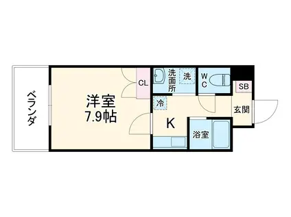 マインズ・コム四条大宮(1K/8階)の間取り写真