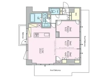 クレストコート旗の台(3LDK/5階)の間取り写真