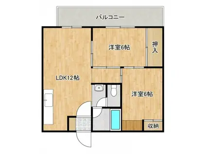 ブランローゼ88(2LDK/7階)の間取り写真