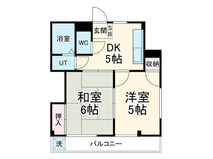 シンコーハイツ(2DK/3階)の間取り写真
