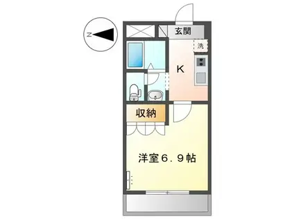 ブルージュ(1K/2階)の間取り写真