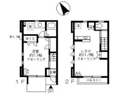 リヴェール武蔵小山(1LDK)の間取り写真