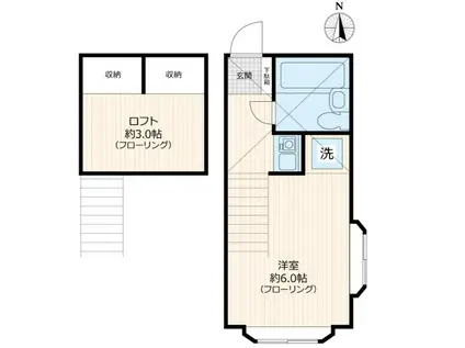 PAPAS MAMAS(ワンルーム/1階)の間取り写真