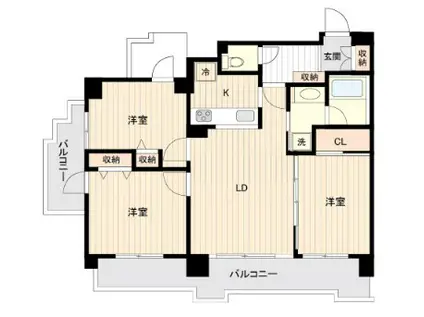 ドゥーエ練馬(3LDK/9階)の間取り写真