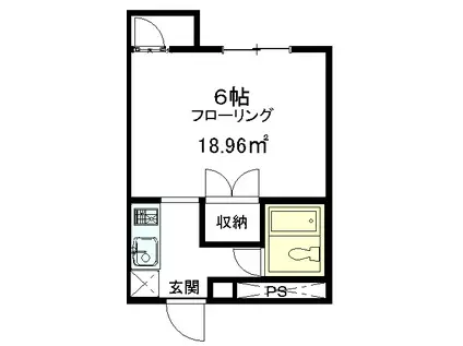 マイコート真宮(1K/6階)の間取り写真