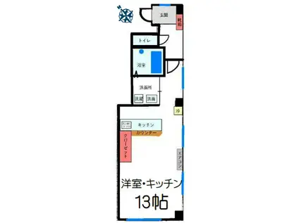 ライスランド1番館(ワンルーム/3階)の間取り写真
