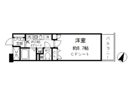 エステルハージー(1K/2階)の間取り写真