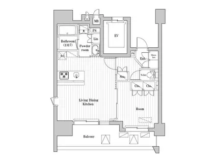 アークマーク大森町アジールコート(1LDK/13階)の間取り写真