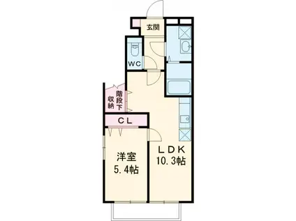 アムール大野(1LDK/2階)の間取り写真