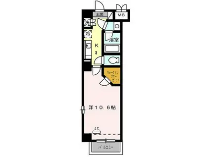 エスペランサみずの(1K/4階)の間取り写真