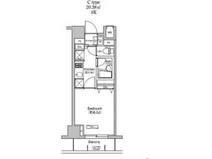 プラウドフラット荻窪Ⅱ(1K/3階)の間取り写真