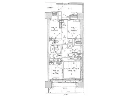 武蔵浦和SKY&GARDEN D棟(3LDK/9階)の間取り写真