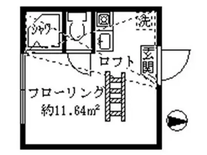 フェリスビアンコ(ワンルーム/1階)の間取り写真