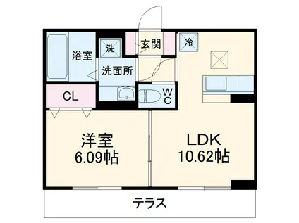 プラシードK(1LDK/3階)の間取り写真