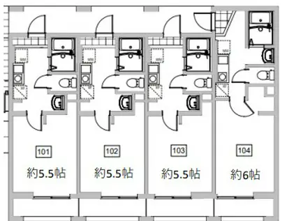 OPEN RISE大和田Ⅰ(1K/1階)の間取り写真