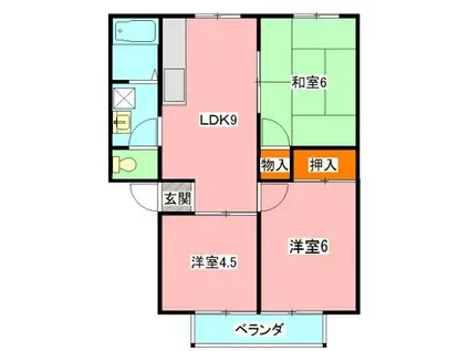 サンシティそが野(3LDK/2階)の間取り写真