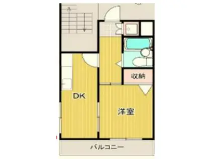 エステート浦賀(1DK/2階)の間取り写真