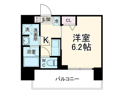 ガーラ・グランディ川口並木(1K/10階)の間取り写真