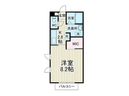 メゾンドフォンティーヌB(1K/1階)の間取り写真