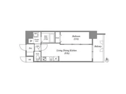 アドバンス名古屋アウリィ(1LDK/8階)の間取り写真