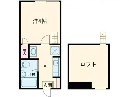 アルファ藤代(1K/1階)の間取り写真