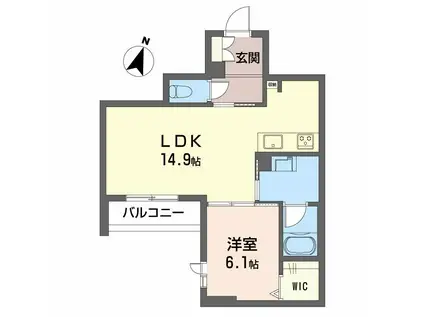 リボーンKKR(1LDK/3階)の間取り写真