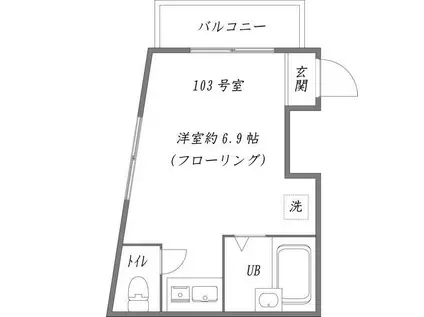 MELDIA江北(ワンルーム/2階)の間取り写真