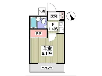 アーバンシティ豊和(1K/2階)の間取り写真