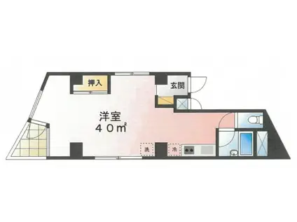 鷹取第6ビル(1K/4階)の間取り写真