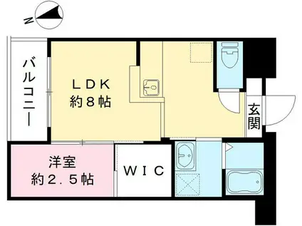 リアコート門真本町(1LDK/4階)の間取り写真