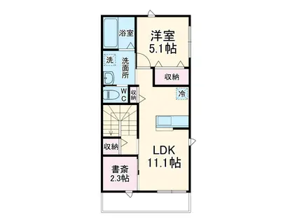 MAISON DE POIRE(2LDK/2階)の間取り写真