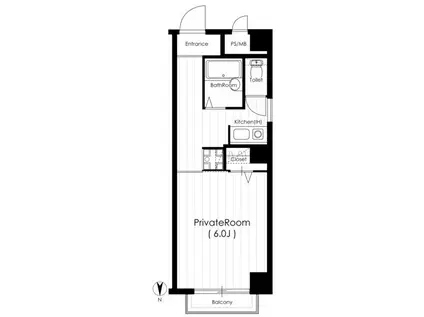 ファミーユ河村(1K/2階)の間取り写真