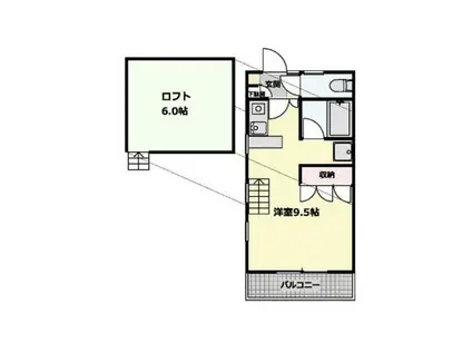アイビーハウス(ワンルーム/2階)の間取り写真