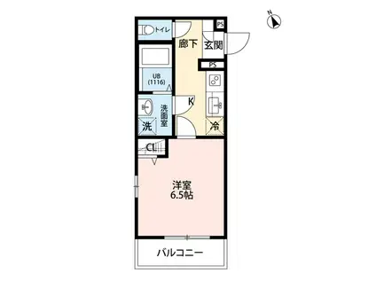 フルール野並(1K/1階)の間取り写真