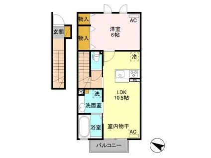 グランプレジール A(1LDK/2階)の間取り写真